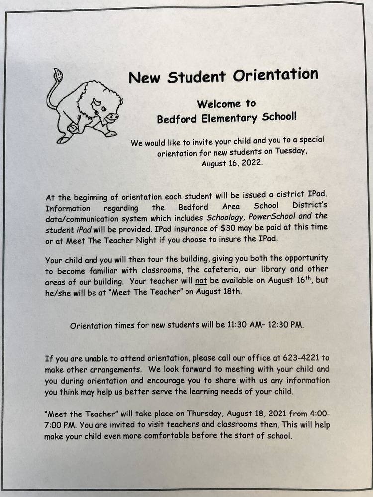 New Student Orientation Letter