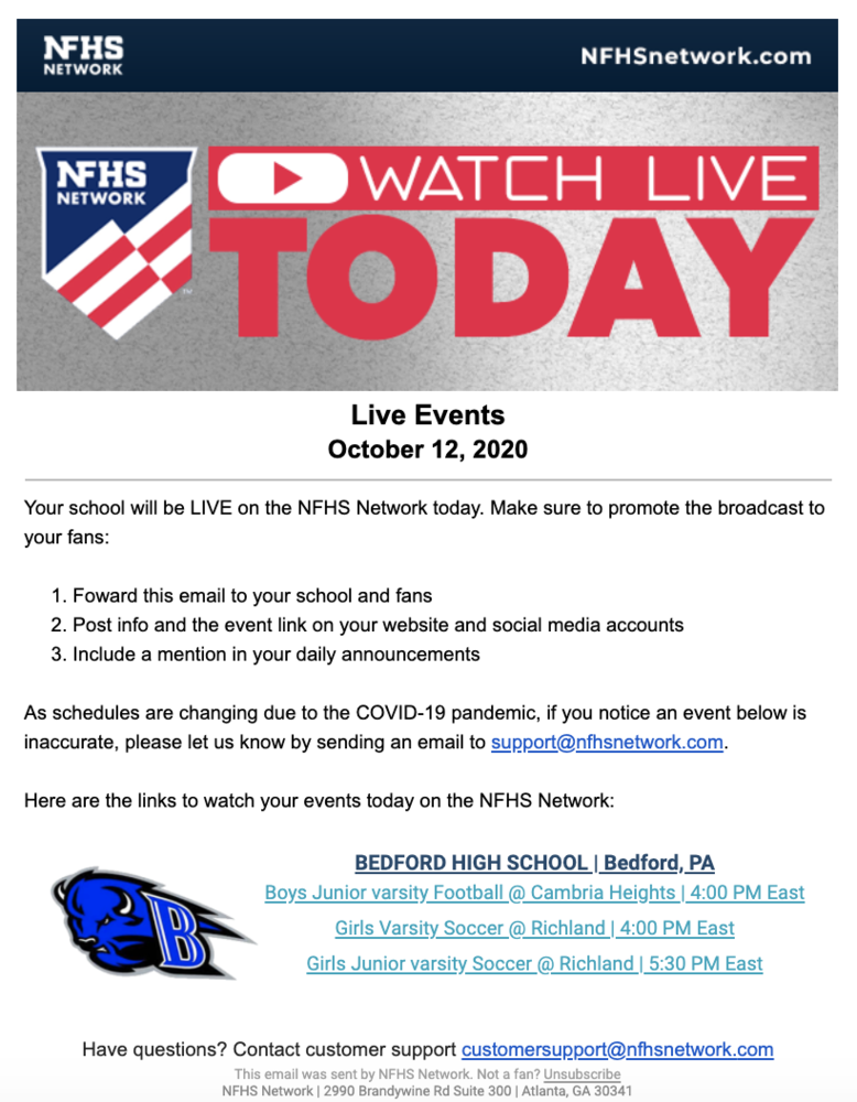 10/12/20 JV Football at Cambria Heights Bedford Athletics